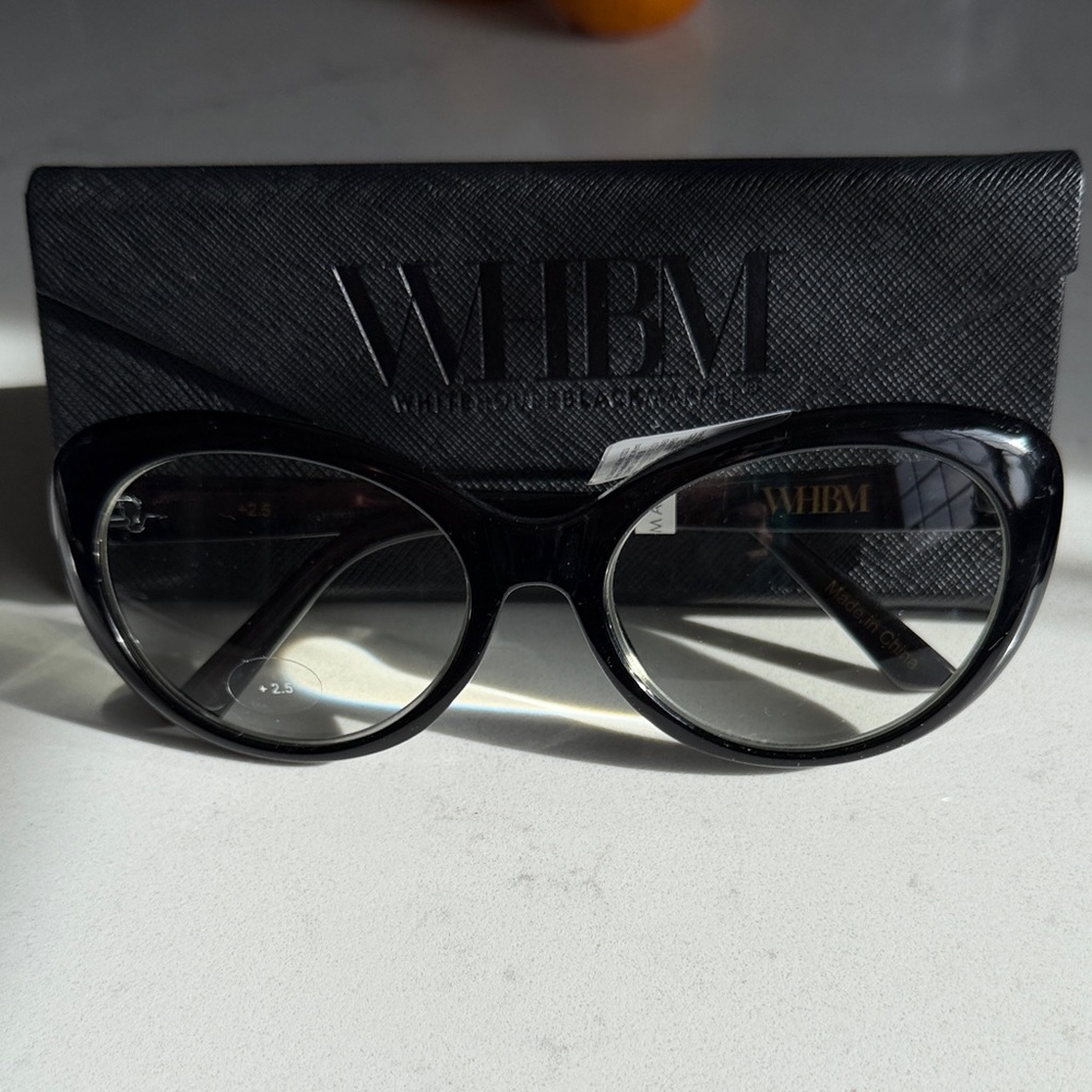 White House Black Market Glossy Black Cat-Eye Glasses